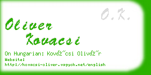 oliver kovacsi business card